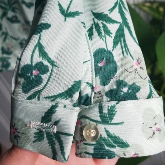 DEADSTOCK Vintage Mint Pansies Plus Sz Top 18 - Picture 4 of 6